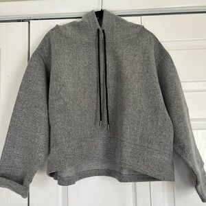 Zara Gray Hooded Crop Sweater